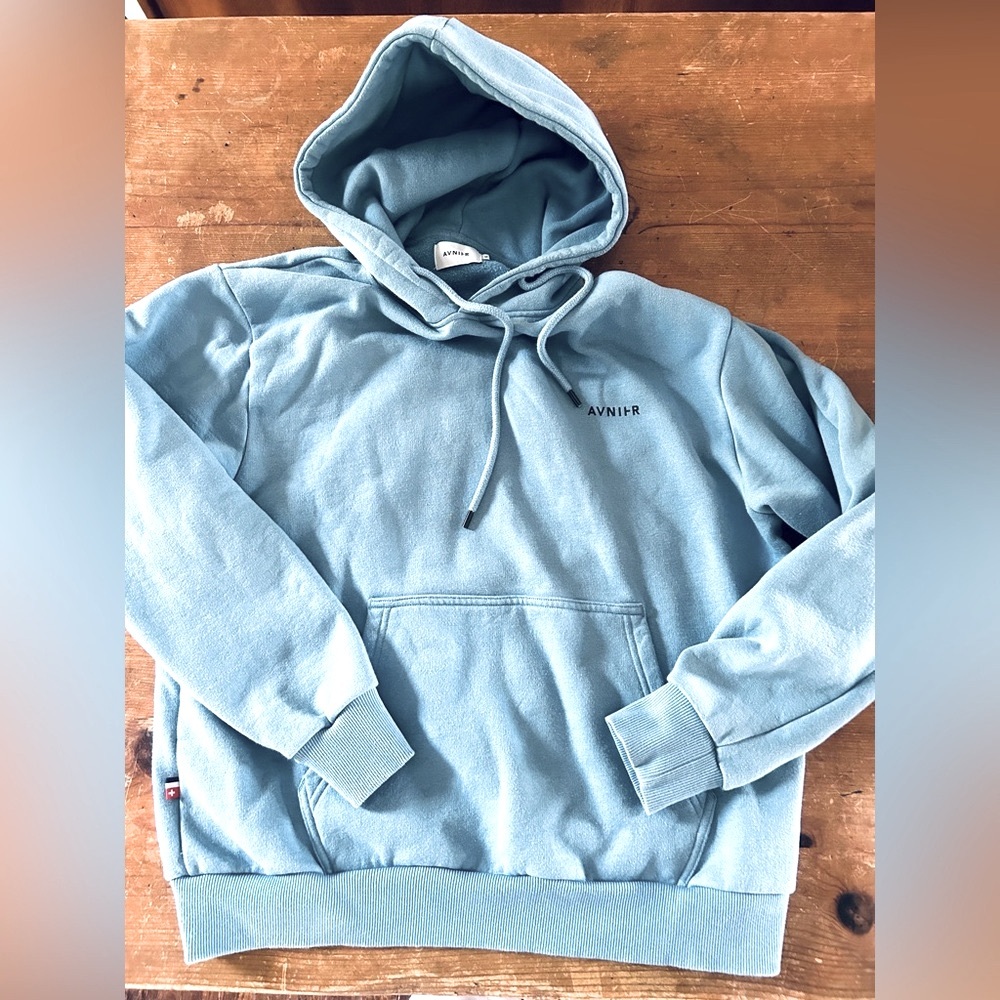 SALE🌈 RARE Avnier blue organic thick cotton hoodie. Size M.